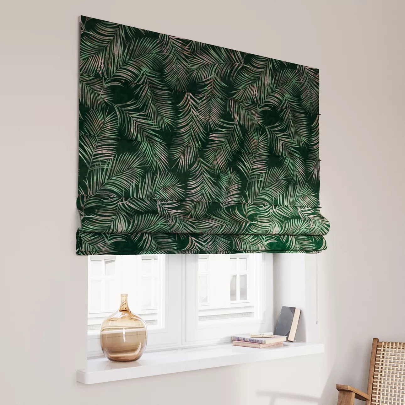 Dekoria Raffrollo Capri, waldgrün, 120 x 160 cm günstig online kaufen