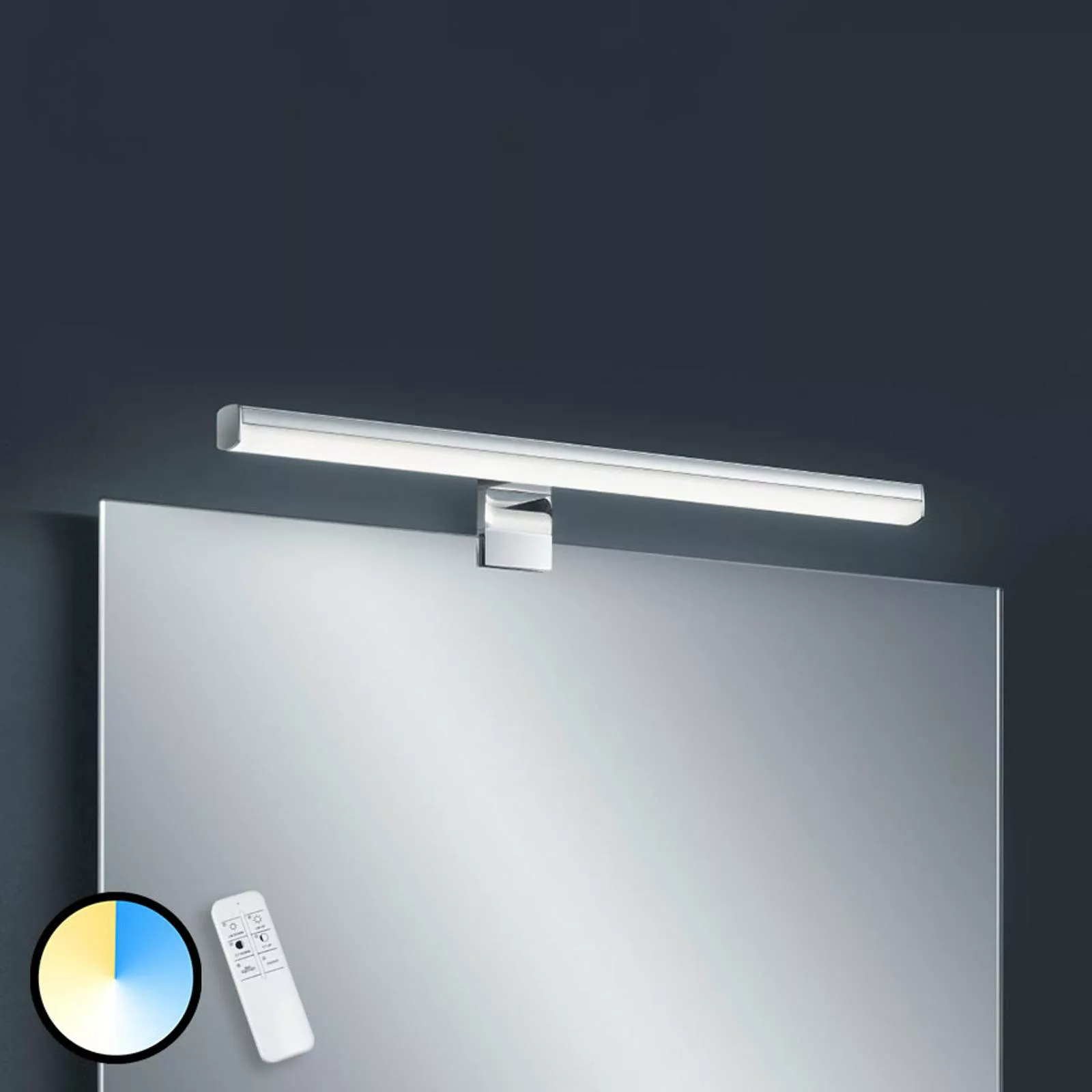 Helestra Gaia LED-Spiegellampe Fernbedienung 49cm günstig online kaufen