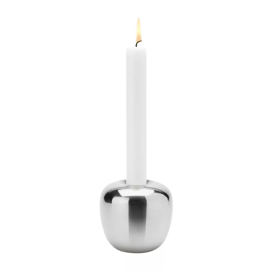 Stelton - Ora Kerzenständer Edelstahl - edelstahl/ohne Kerze/H 8cm/Ø 8,5cm/ günstig online kaufen