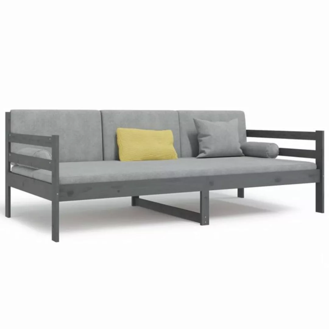 vidaXL Bett Tagesbett Grau 90x190 cm Massivholz Kiefer günstig online kaufen