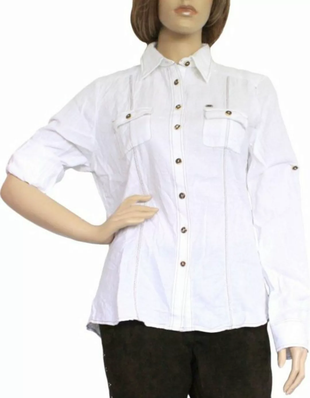 German Wear Trachtenbluse OB1 Trachtenbluse Trachtenlederhosen-bluse weiß günstig online kaufen