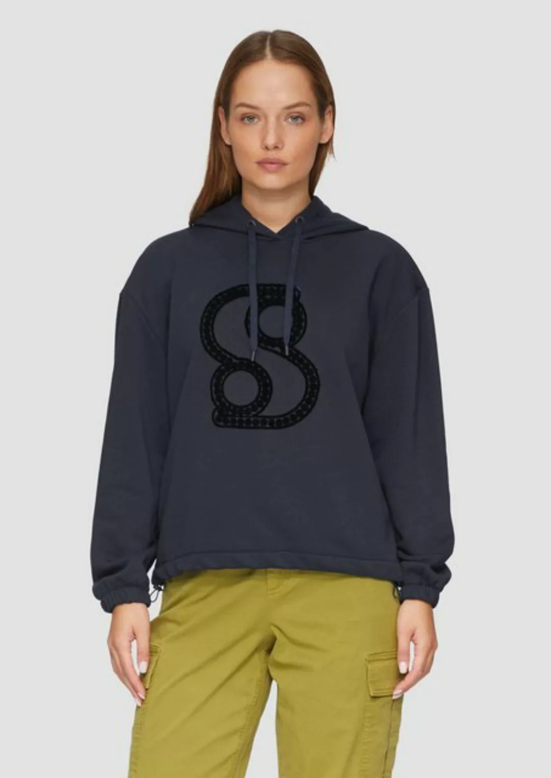 s.Oliver Sweatshirt Kapuzen-Sweatshirt mit verstellbarem Saum Durchzugkorde günstig online kaufen