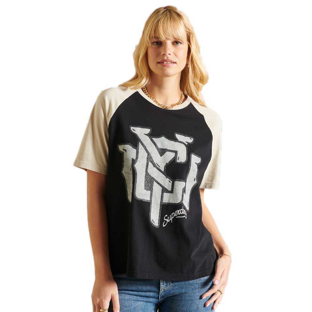 Superdry Crossing Lines Raglan Tee M Jet Black günstig online kaufen