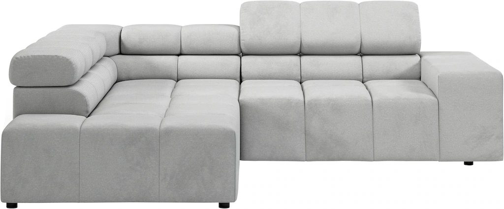 INOSIGN Ecksofa "Ancona, incl. Kopfteilverstellung + 3 Zierkissen, L-Form, günstig online kaufen