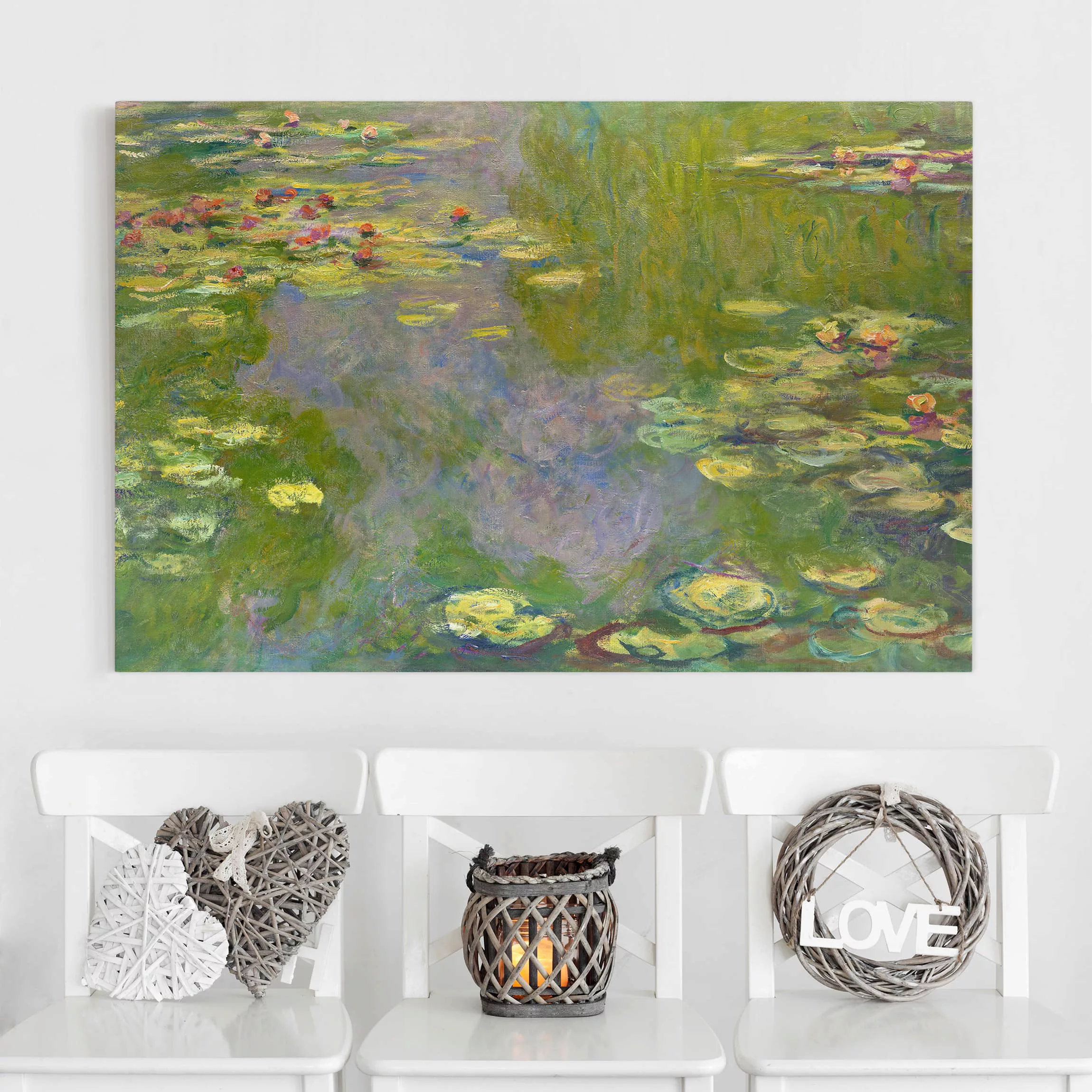 Leinwandbild Blumen - Querformat Claude Monet - Grüne Seerosen günstig online kaufen