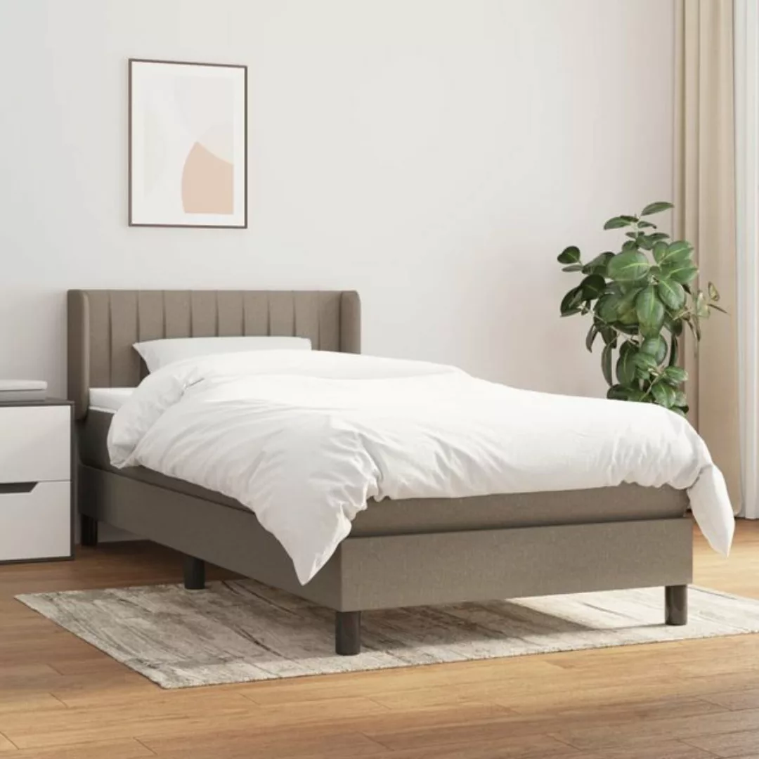 vidaXL Bett Boxspringbett mit Matratze Taupe 90x200 cm Stoff günstig online kaufen