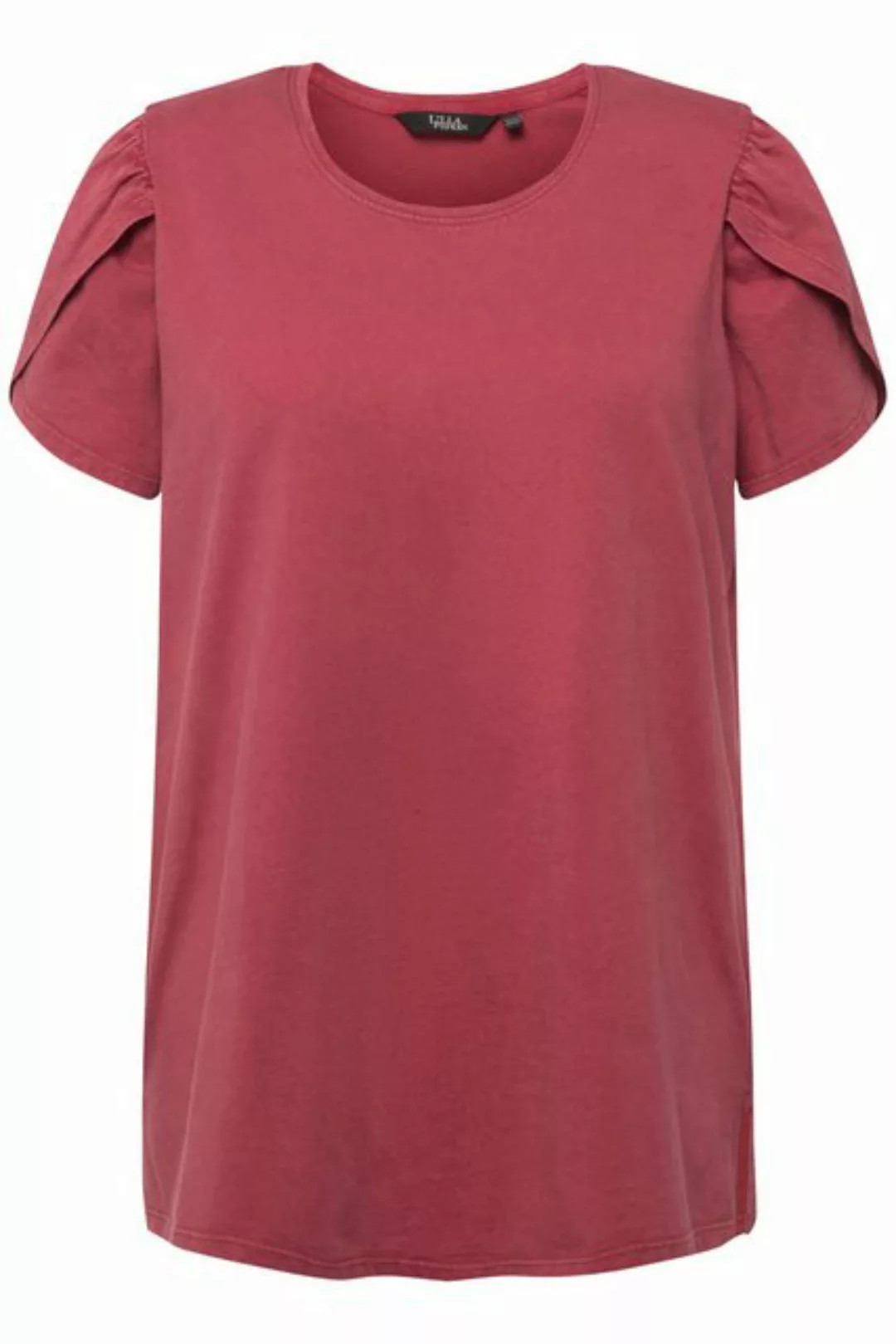 Ulla Popken Rundhalsshirt T-Shirt cold dyed A-Linie Rundhals Halbarm günstig online kaufen