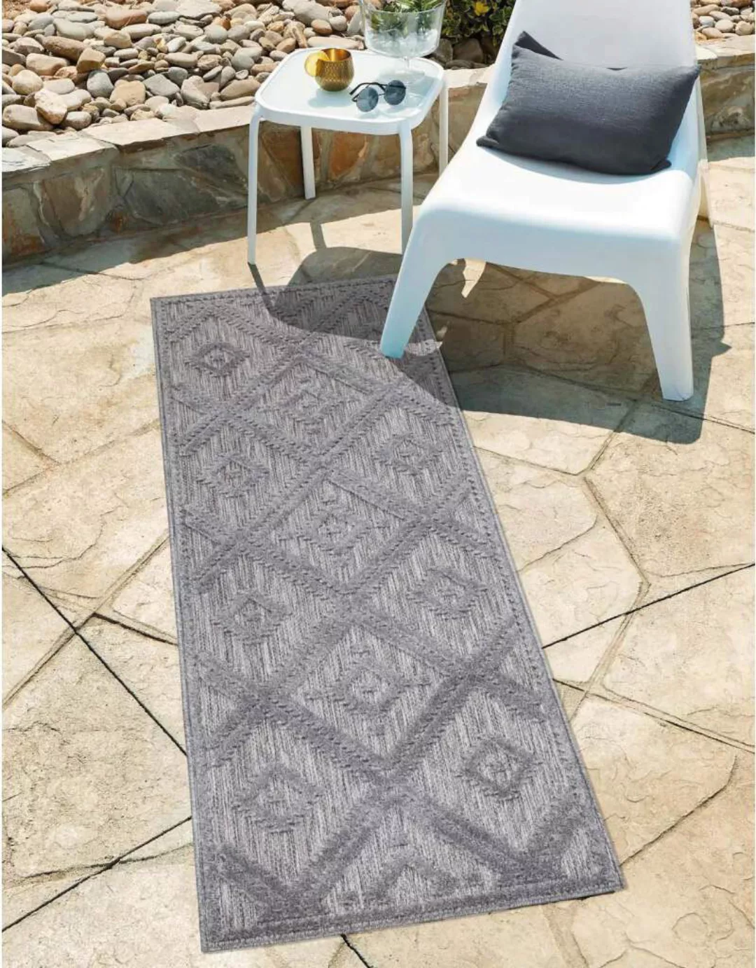 Carpet City Teppich »In-& Outdoorteppich Santorini 454, 3D-Effekt, Raute-Op günstig online kaufen