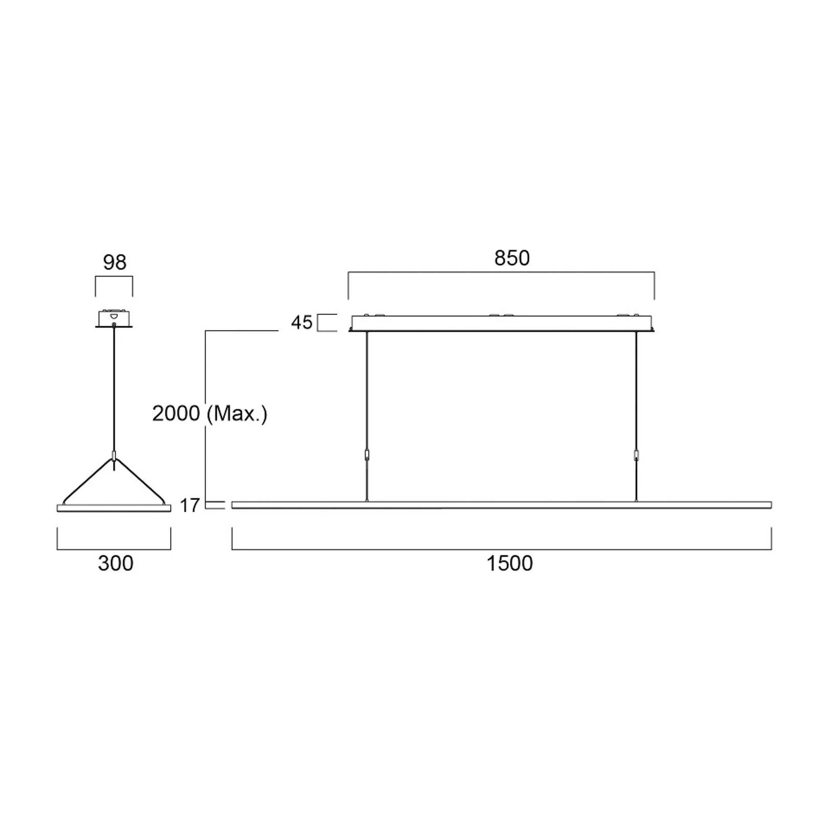 Sylvania LED-Pendelleuchte Areum, 150 x 30 cm, 840 günstig online kaufen