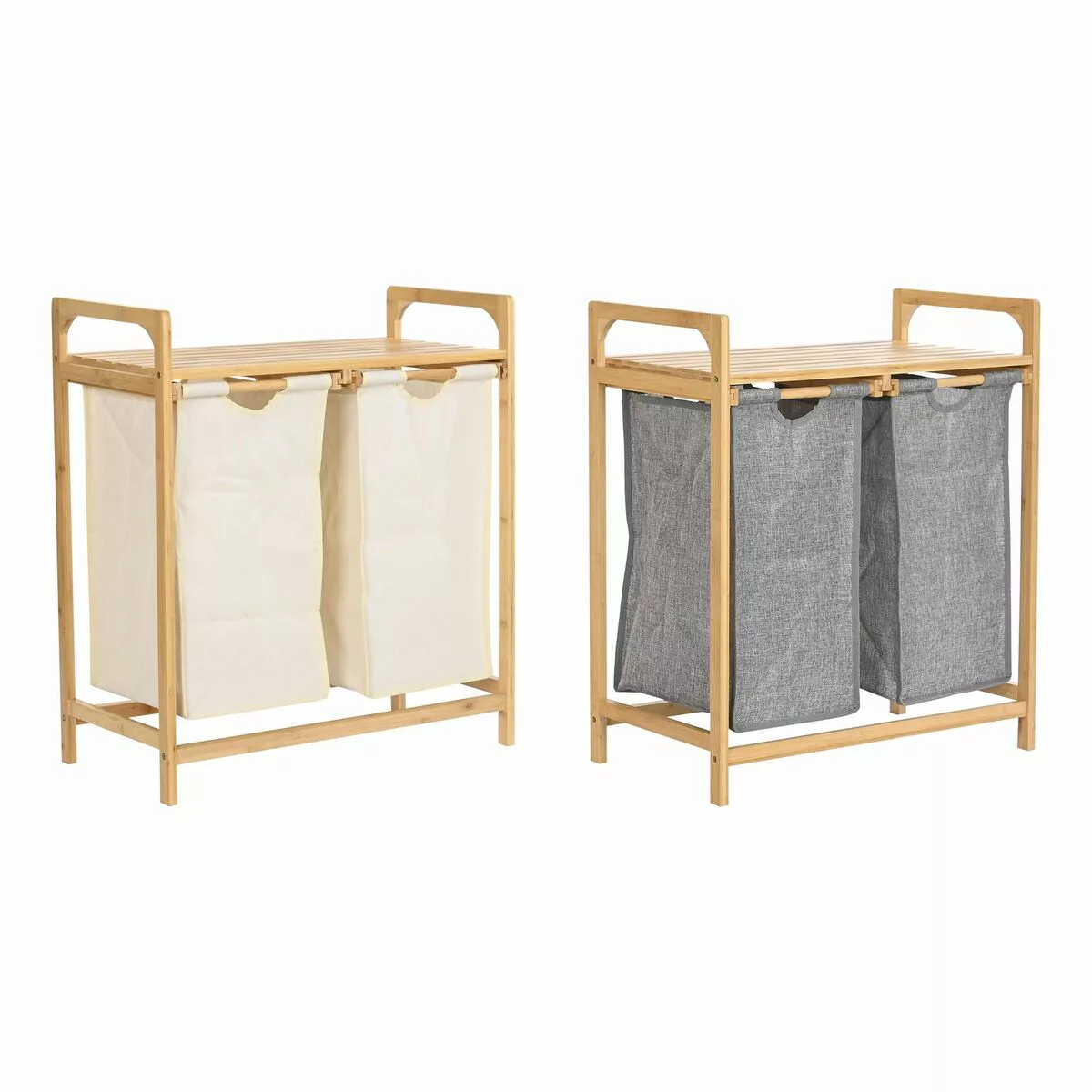 Korb Für Schmutzige Wäsche Dkd Home Decor Grau Stoff Weiß Bambus (64 X 33 X günstig online kaufen