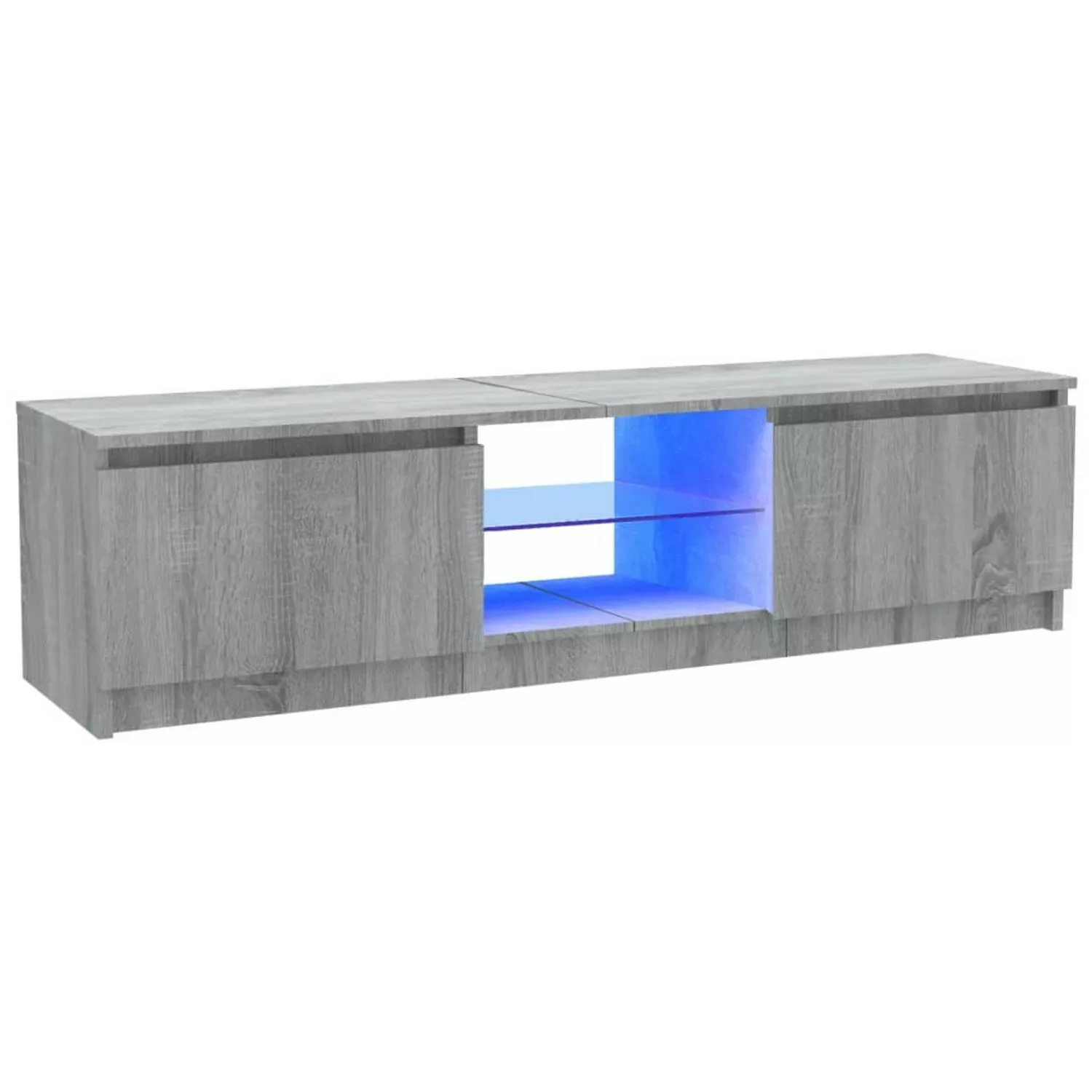 VidaXL TV-Schrank mit LED-Leuchten Grau Sonoma 120x30x35,5 cm günstig online kaufen