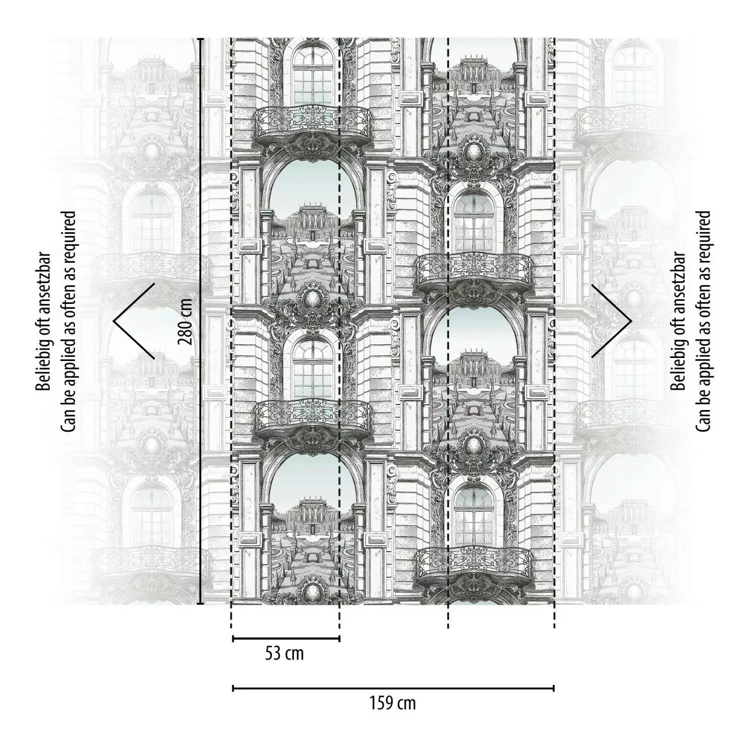 Livingwalls Fototapete Gebäude Weiß Schwarz und Grau 159 x 280 cm AS-393111 günstig online kaufen