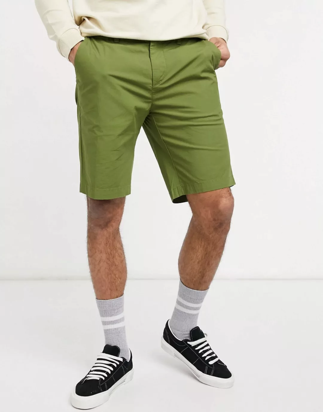 Timberland – Gerade geschnittene Chino-Shorts-Grün günstig online kaufen