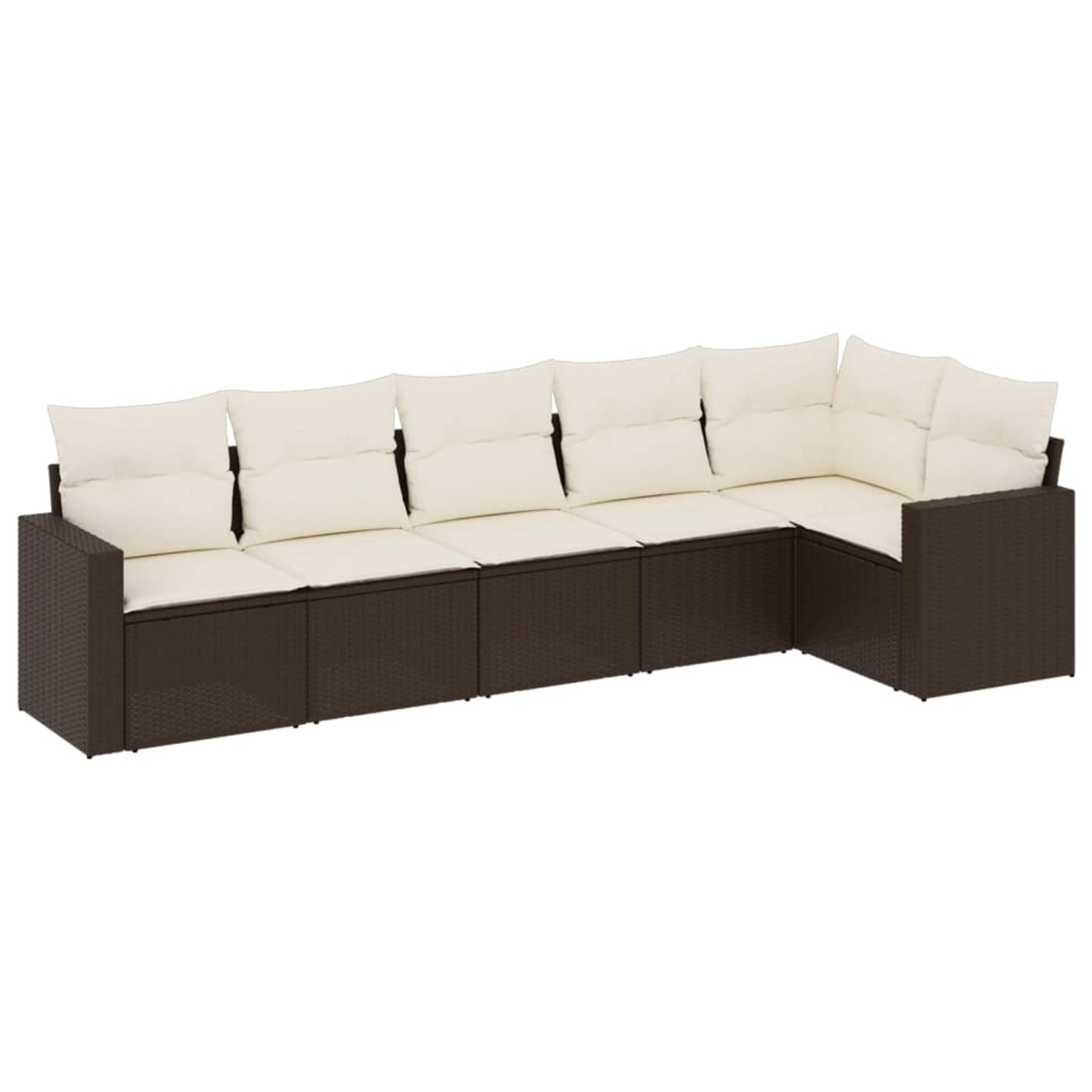 vidaXL 6-Tlg Garten-Sofagarnitur mit Kissen Braun Poly Rattan 3218983 günstig online kaufen