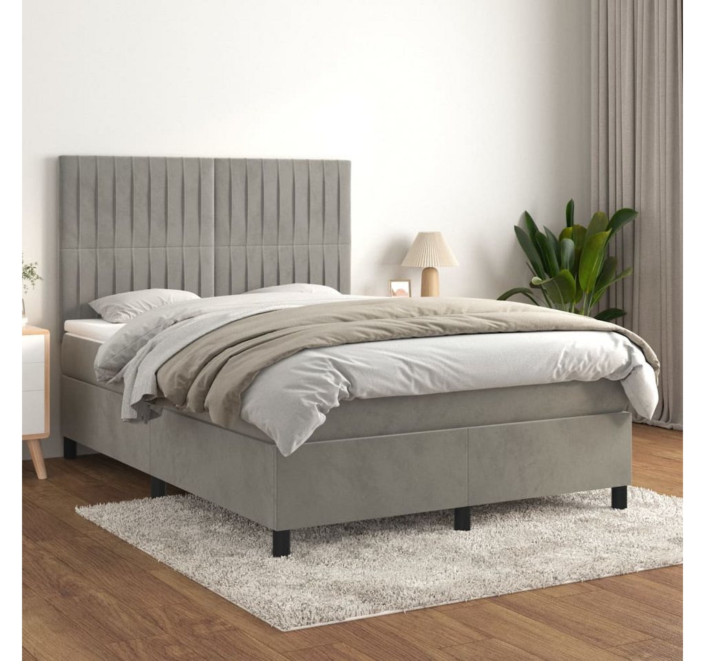 vidaXL Boxspringbett Bett Boxspringbett mit Matratze komplett Samt (140 x 2 günstig online kaufen