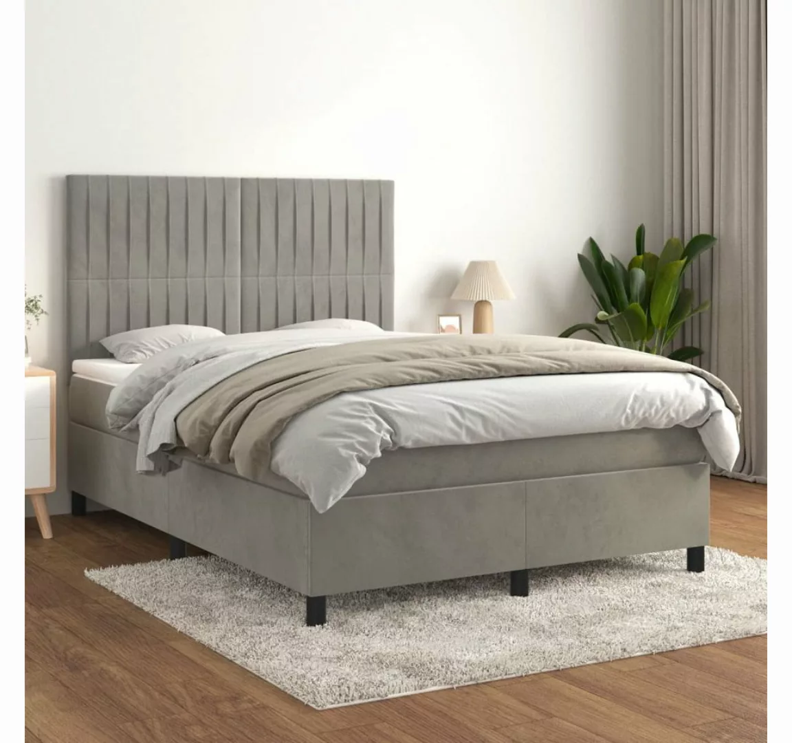 vidaXL Boxspringbett Bett Boxspringbett mit Matratze komplett Samt (140 x 1 günstig online kaufen