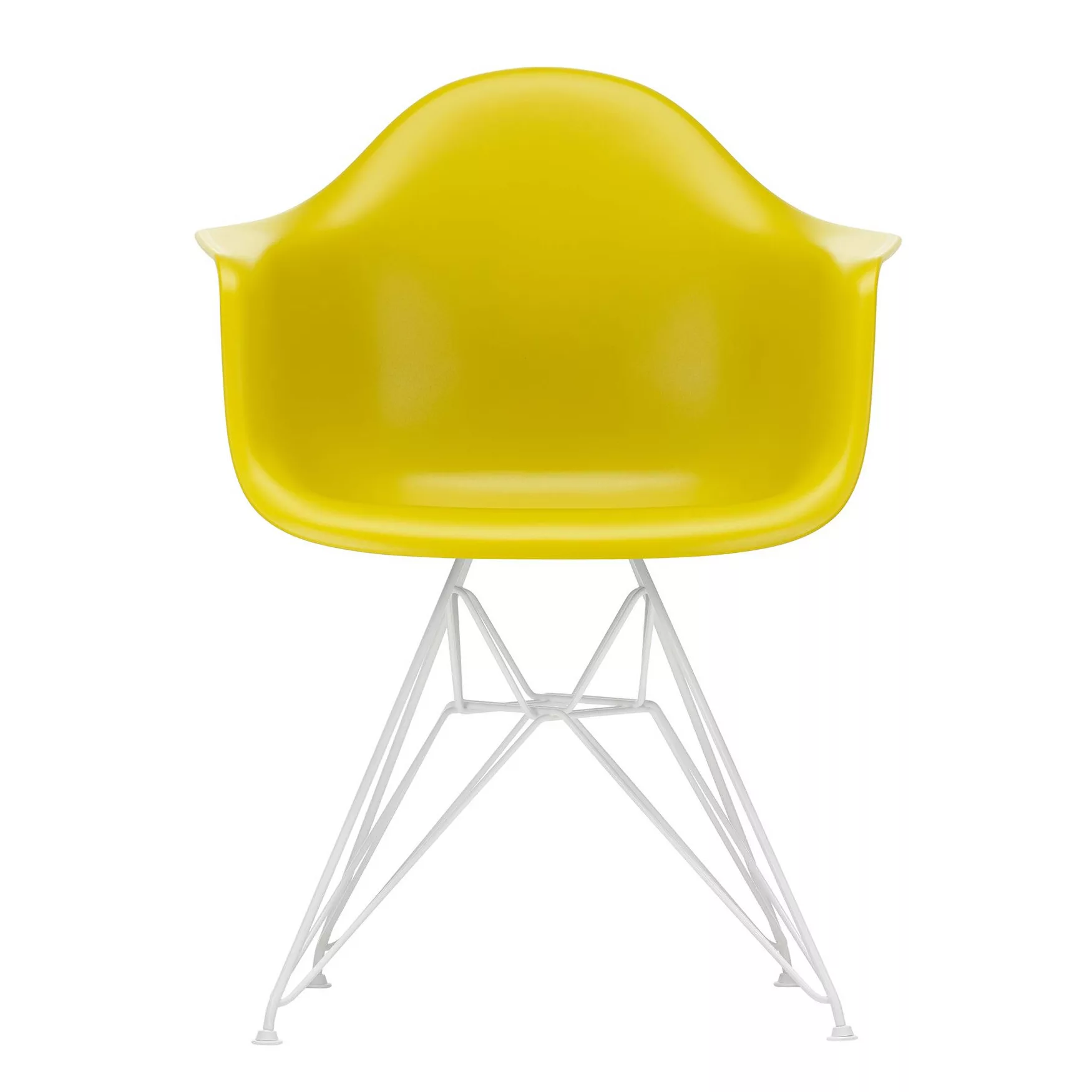Vitra - Eames Plastic Armchair DAR Gestell weiß - senfgelb/Sitzschale Polyp günstig online kaufen