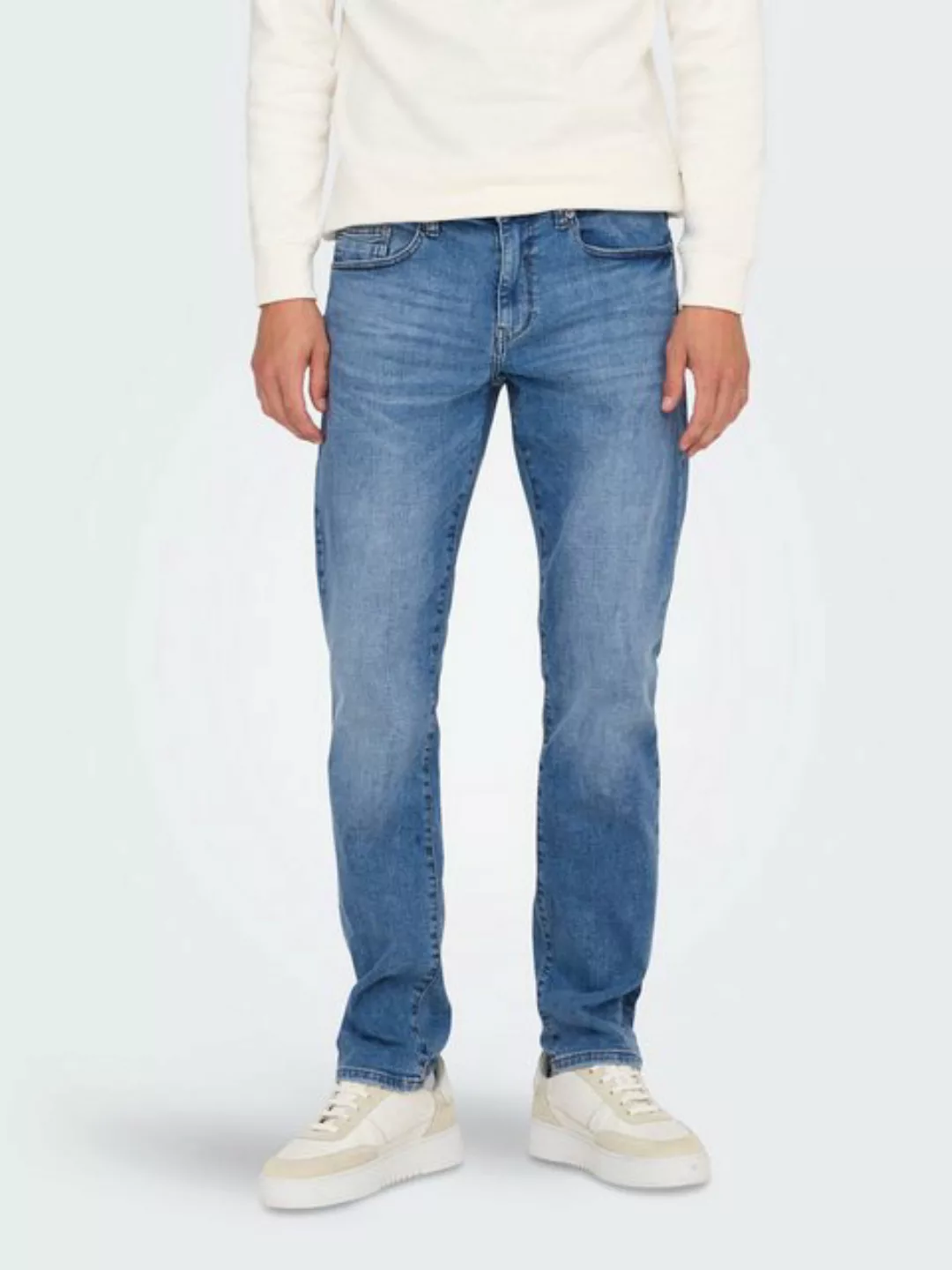 ONLY & SONS Slim-fit-Jeans Zeitlose Blaue Jeans mit Reißverschluss Stretch günstig online kaufen