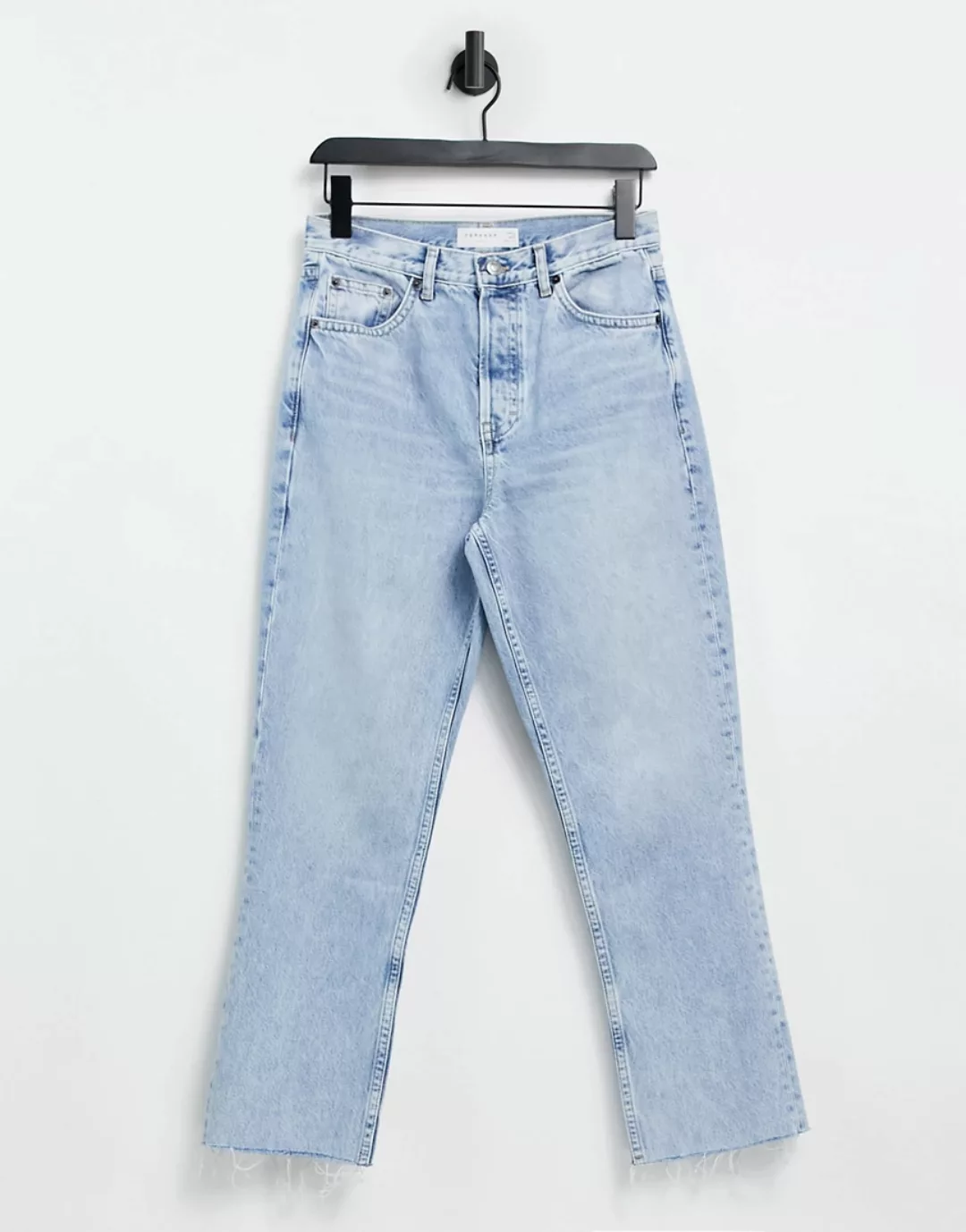 Topshop – Editor – Jeans in Bleach-Waschung-Blau günstig online kaufen