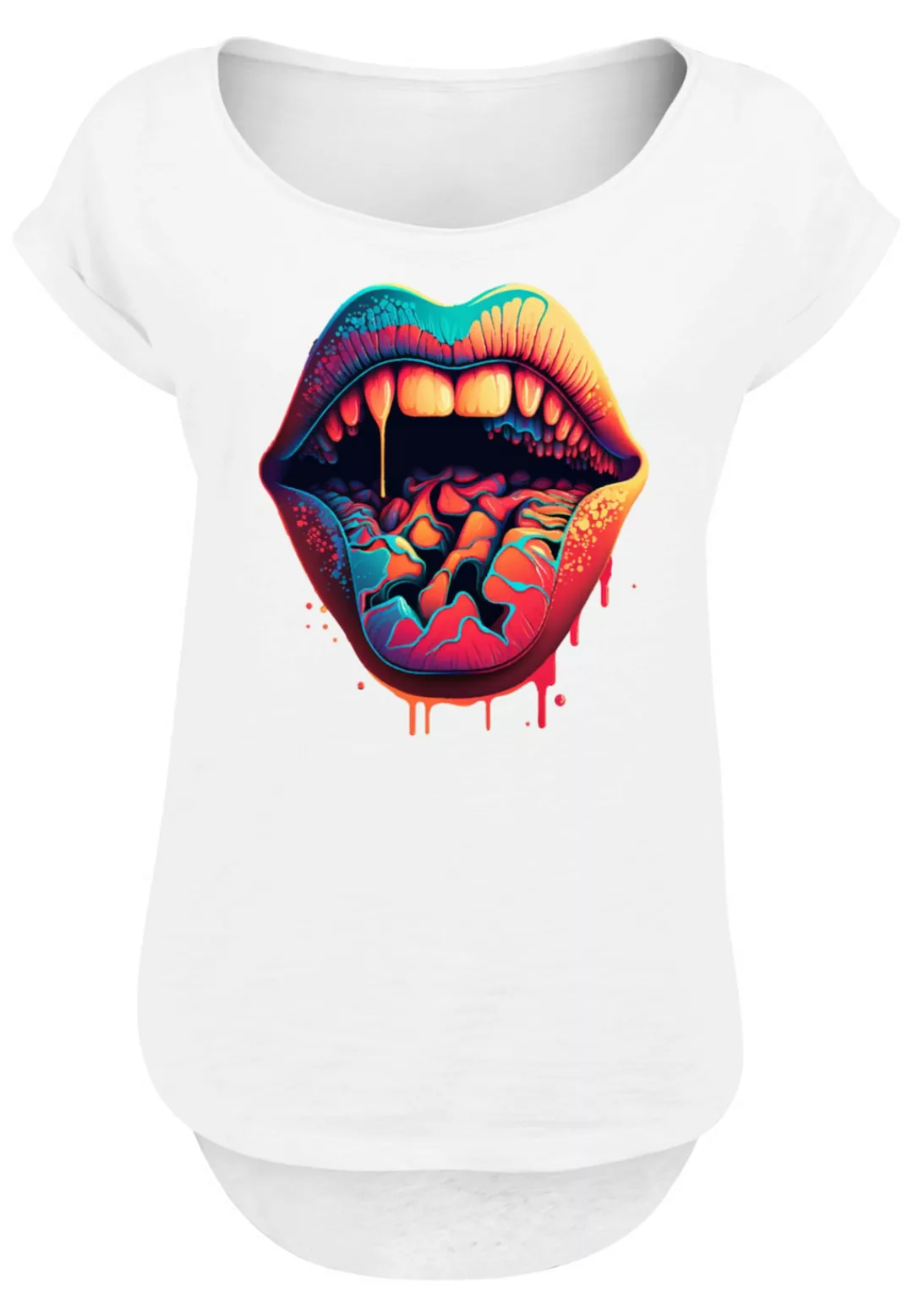 F4NT4STIC T-Shirt "Drooling Lips LONG TEE", Print günstig online kaufen