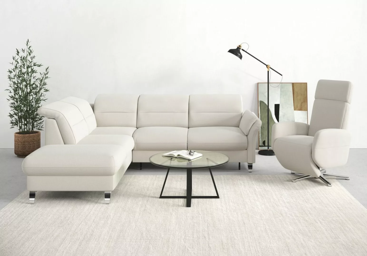 sit&more Ecksofa Grenoble L-Form, Federkern, wahlweise mit Bettfunktion, St günstig online kaufen