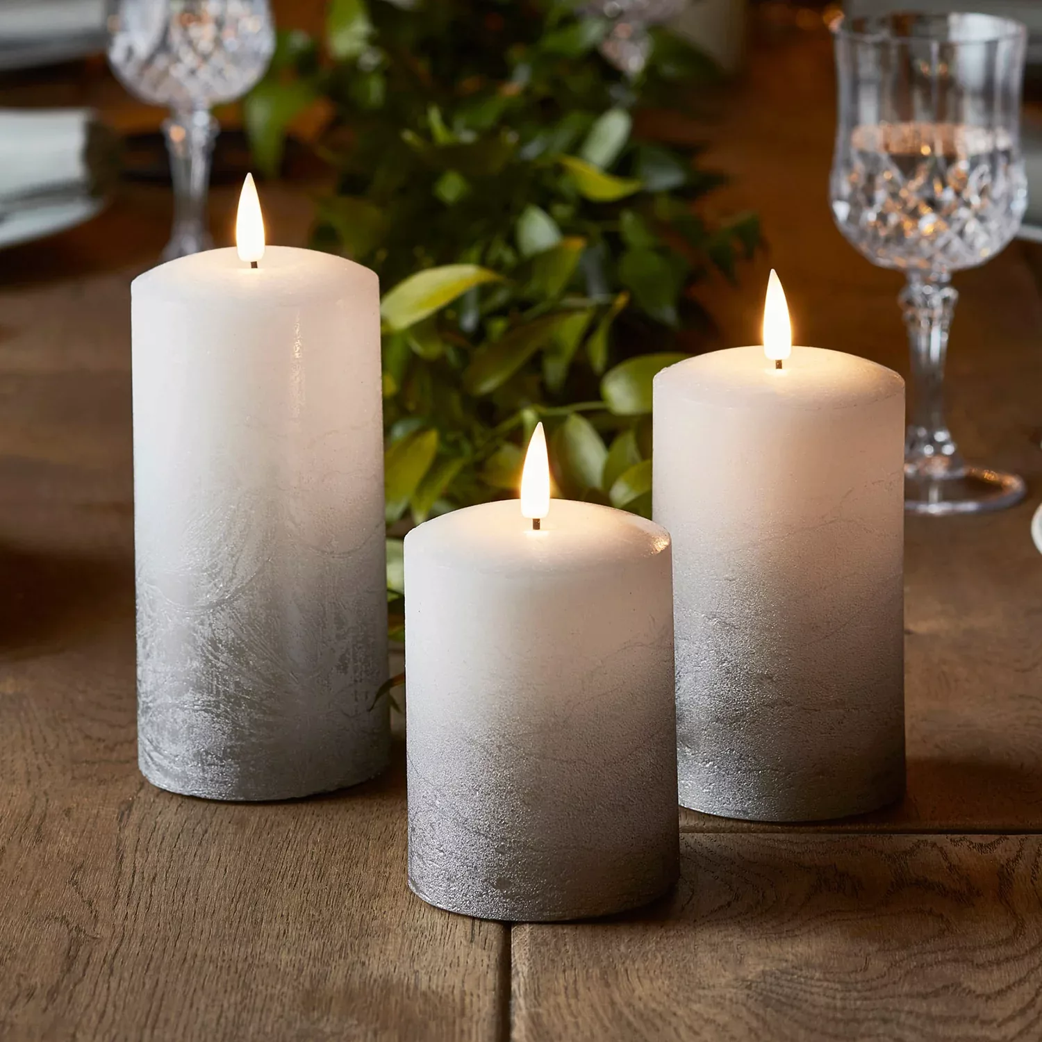 TruGlow® LED Kerzen Trio grau ombré günstig online kaufen