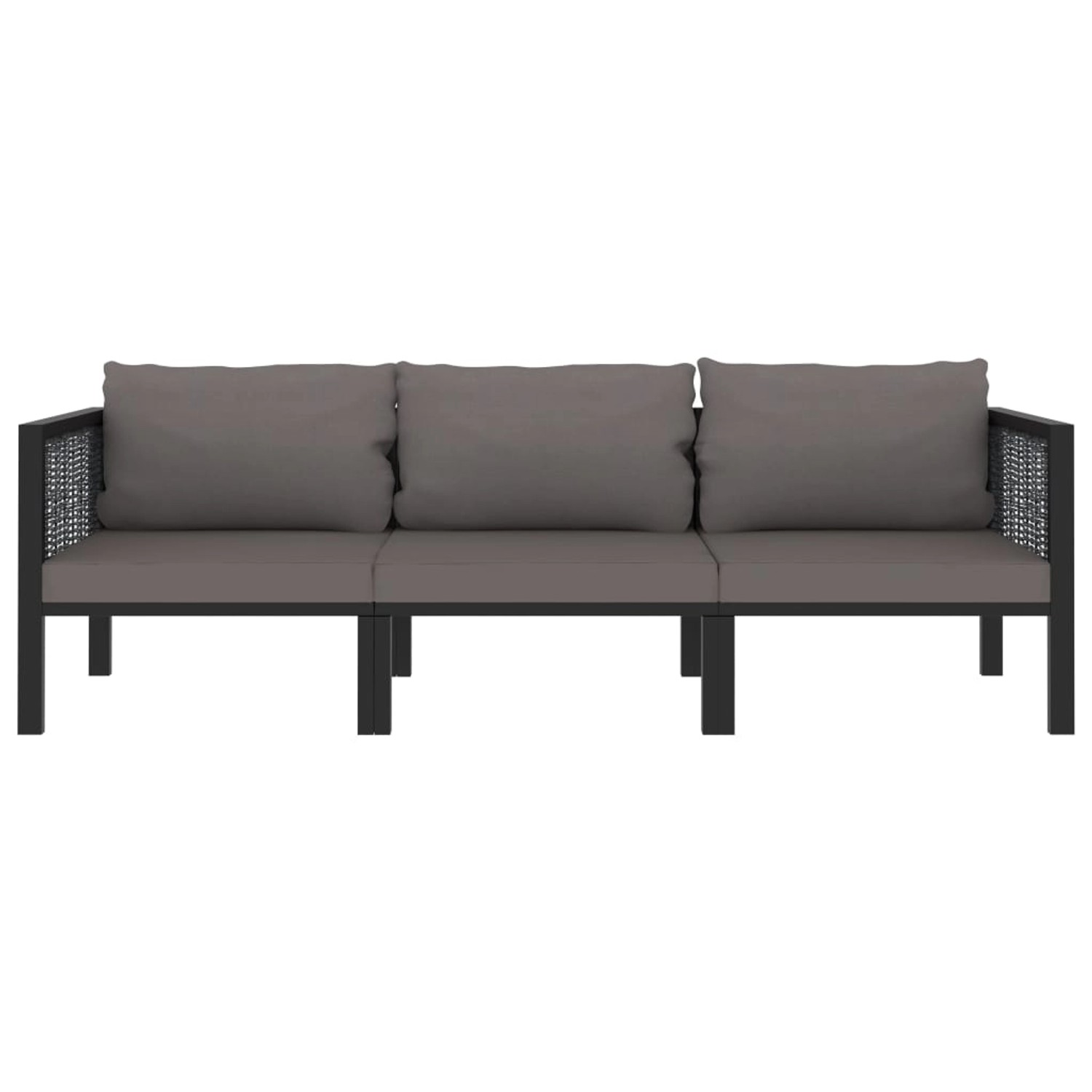 3-sitzer-sofa Mit Auflage Anthrazit Poly Rattan günstig online kaufen