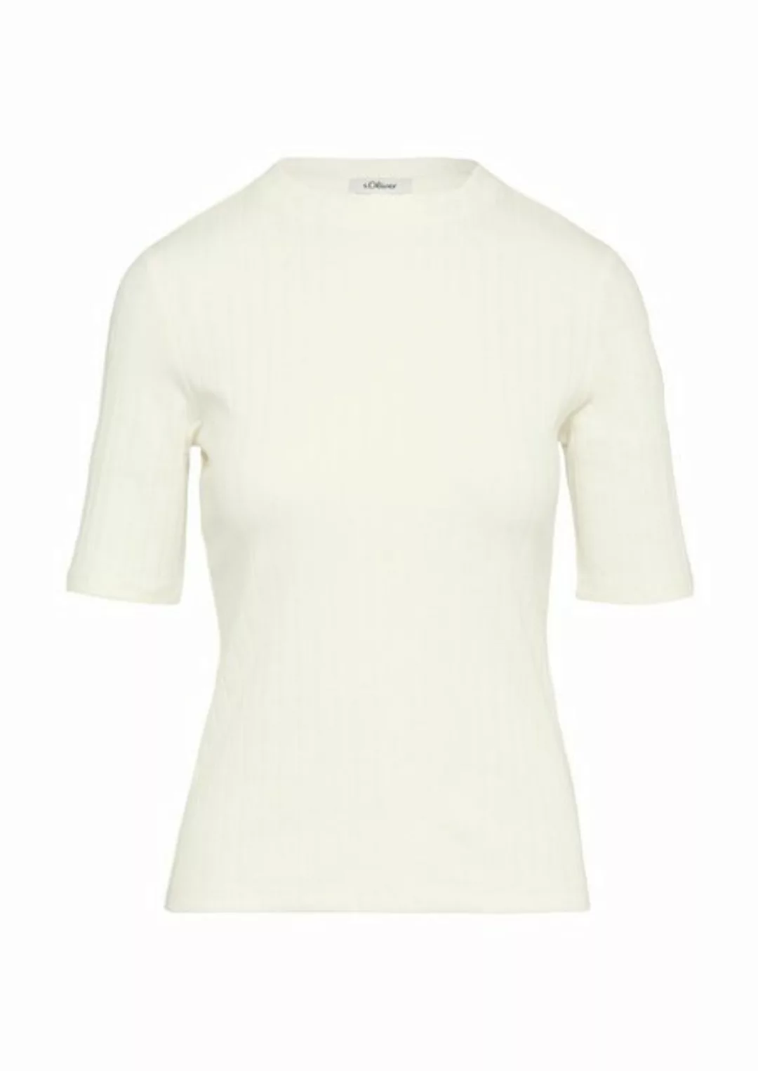 s.Oliver Kurzarmshirt T-Shirt aus Jersey mit Rippstruktur im Slim Fit günstig online kaufen