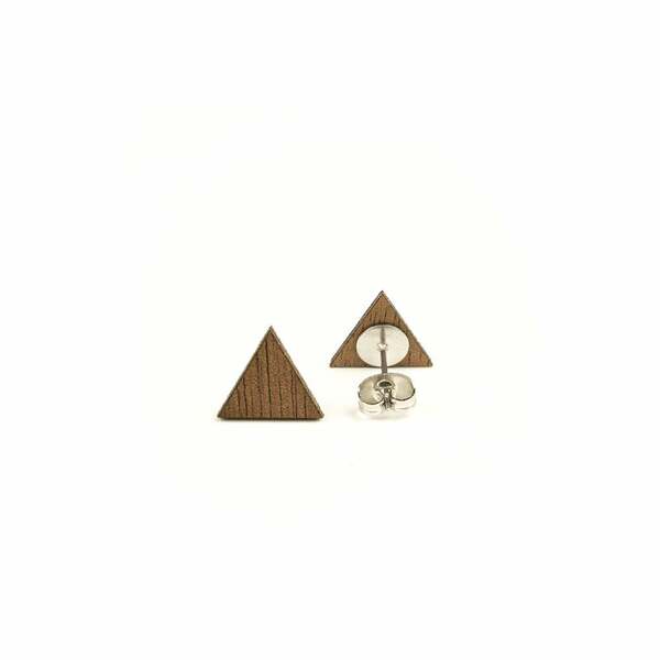 Ohrstecker Aus Holz - Ohrring In Dreieck Form Mit Edelstahl - Handgefertigt günstig online kaufen