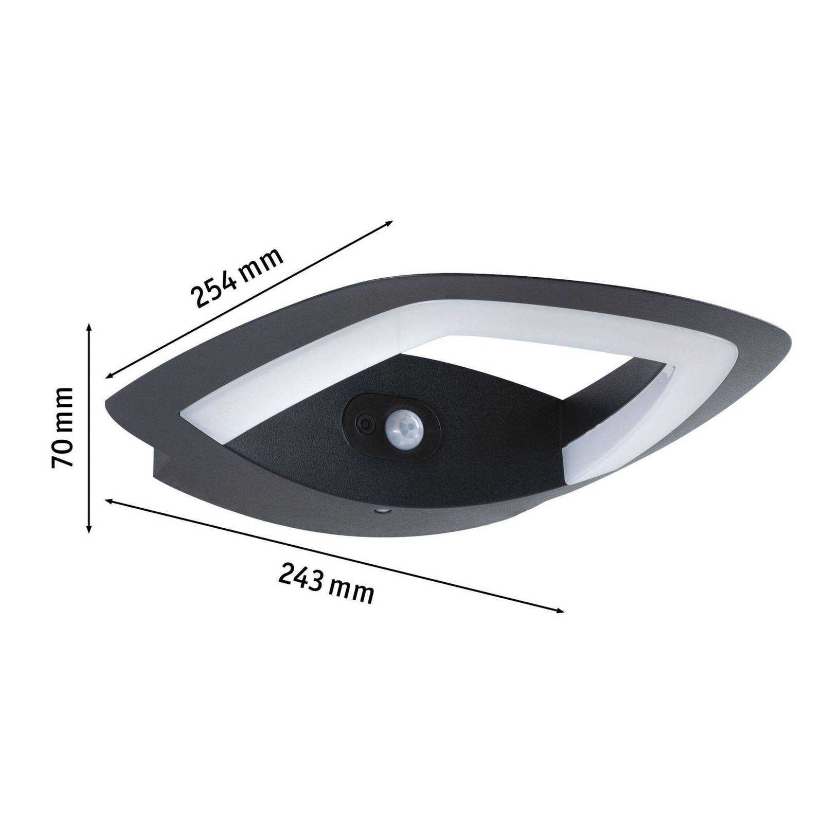 Paulmann LED-Sensor-Außenwandlampe Akena, 2.200 K, anthrazit günstig online kaufen