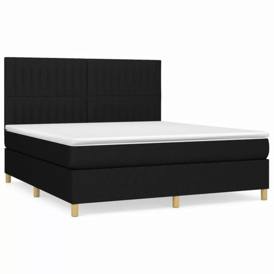 vidaXL Boxspringbett Boxspringbett mit Matratze Schwarz 180x200 cm Stoff Be günstig online kaufen