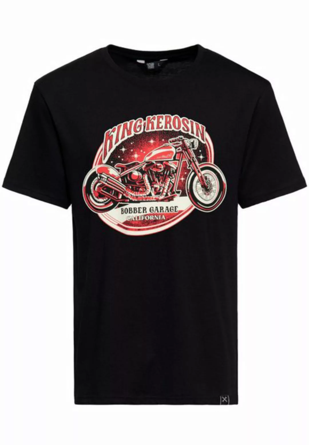 KingKerosin Print-Shirt Bobber Garage (1-tlg) Mit Motorrad-Artwork günstig online kaufen