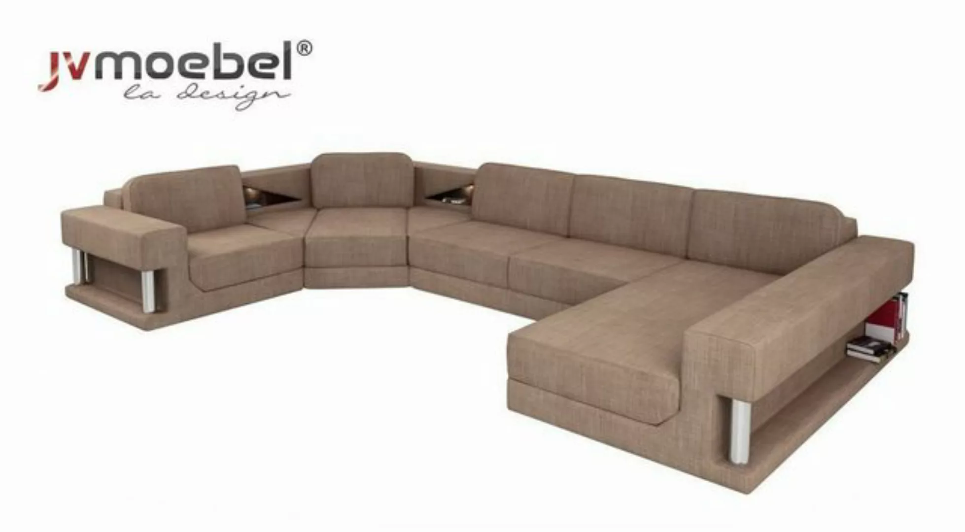 JVmoebel Ecksofa, U-Form Bettfunktion Couch Design Polster Textil Eck Eckso günstig online kaufen