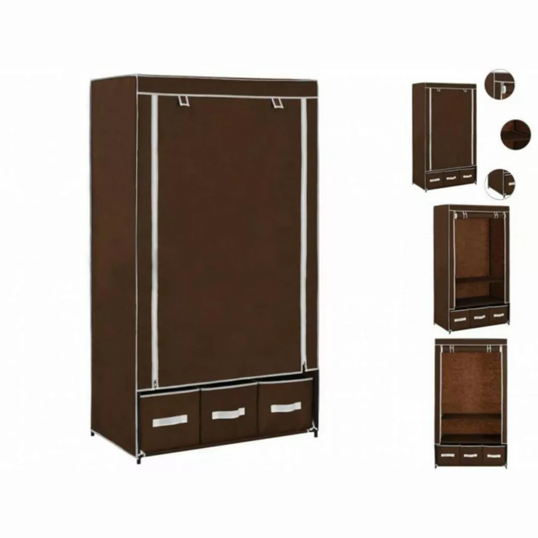 vidaXL Kleiderschrank Kleiderschrank Stoffschrank Faltschrank Braun 87 x 49 günstig online kaufen