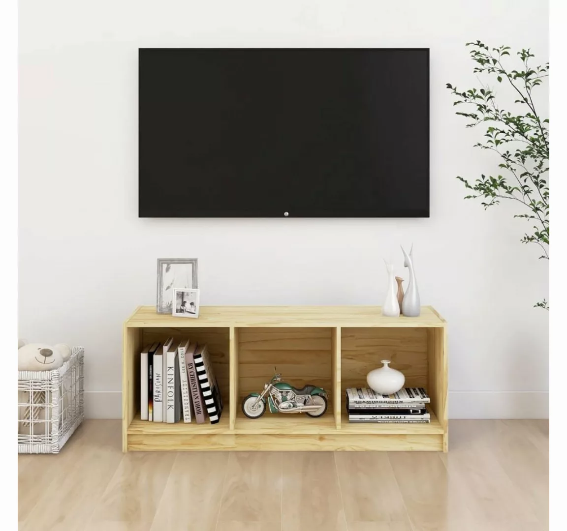 furnicato TV-Schrank 104x33x41 cm Massivholz Kiefer günstig online kaufen