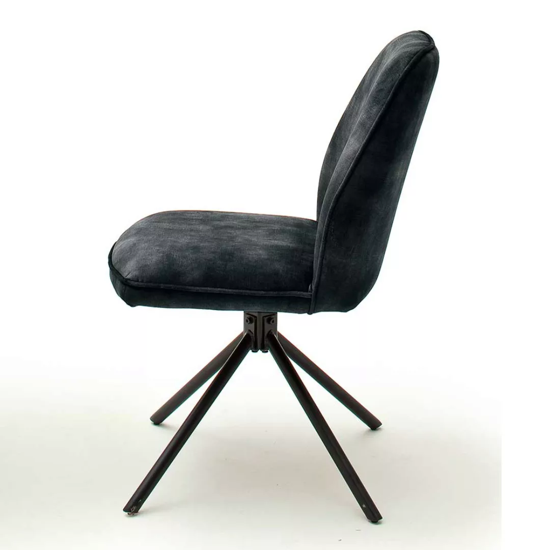 Drehbare Esszimmer Stühle in Anthrazit Velours Metallgestell schwarz (2er S günstig online kaufen