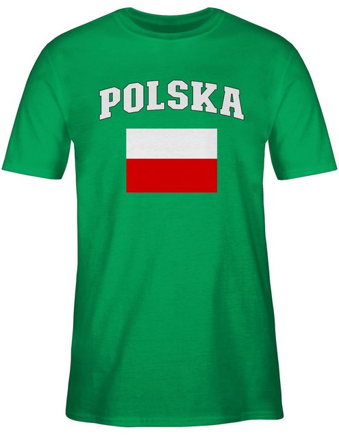 Shirtracer T-Shirt Polska Schriftzug mit Flagge, Polen, Poland, Polnisch 20 günstig online kaufen