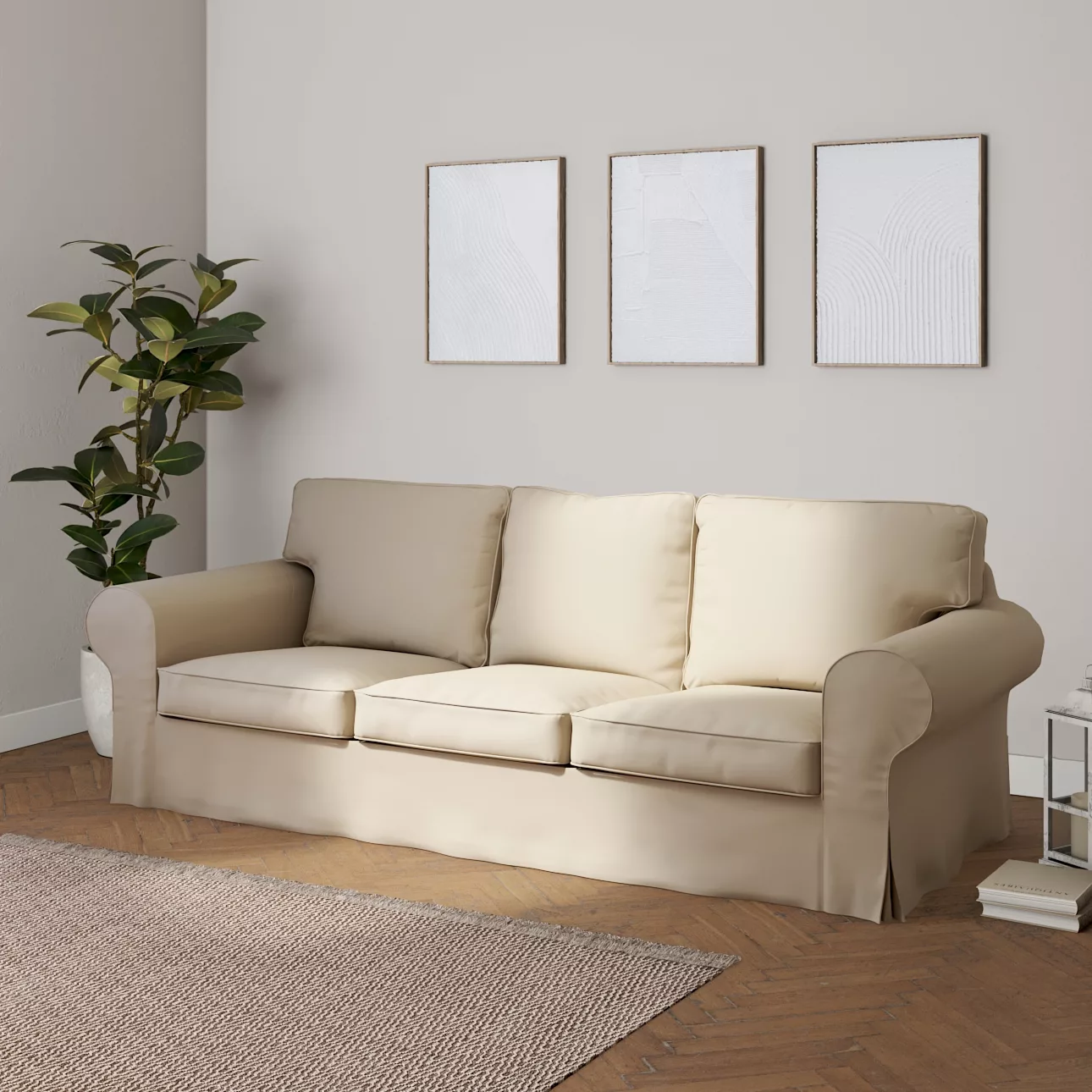 Bezug für Ektorp 3-Sitzer Schlafsofa, ALTES Modell, caffe latte, Sofahusse günstig online kaufen