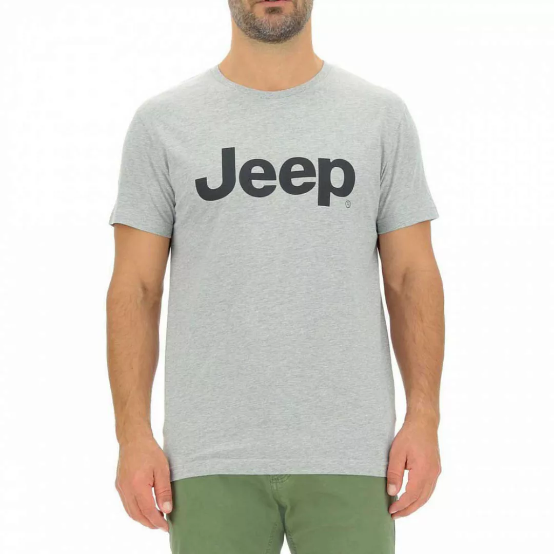 Jeep O102054g433 Kurzärmeliges T-shirt M Light Grey Melange / Black günstig online kaufen