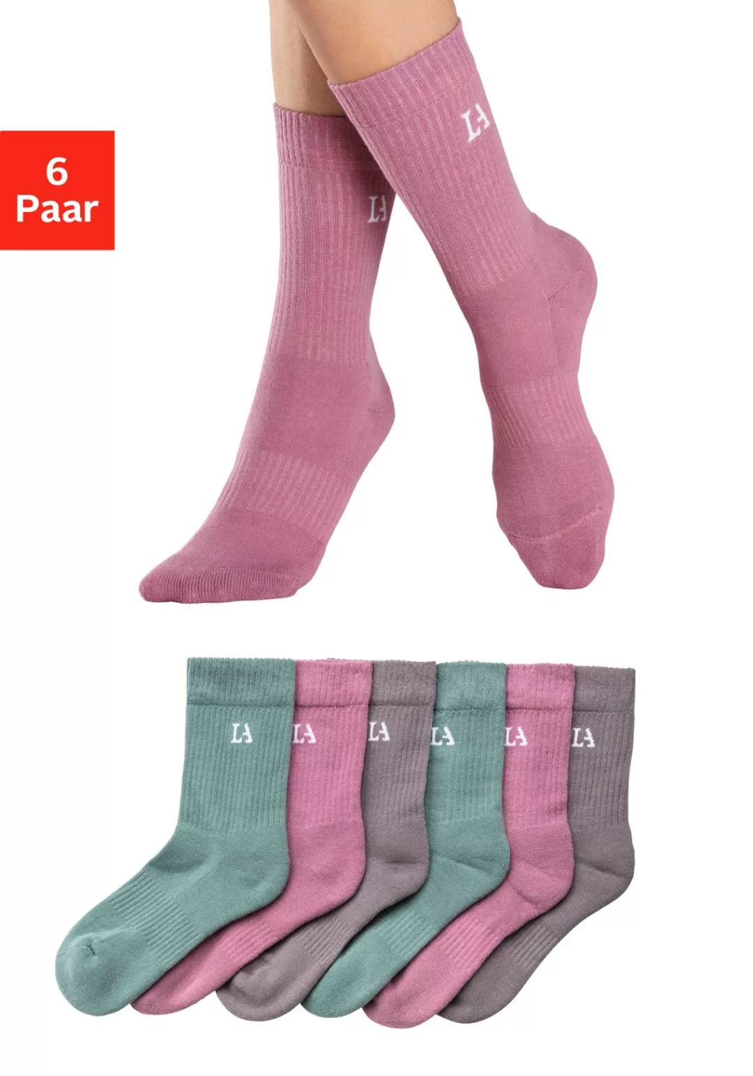 LASCANA ACTIVE Tennissocken, (Packung), mit Frotteé günstig online kaufen