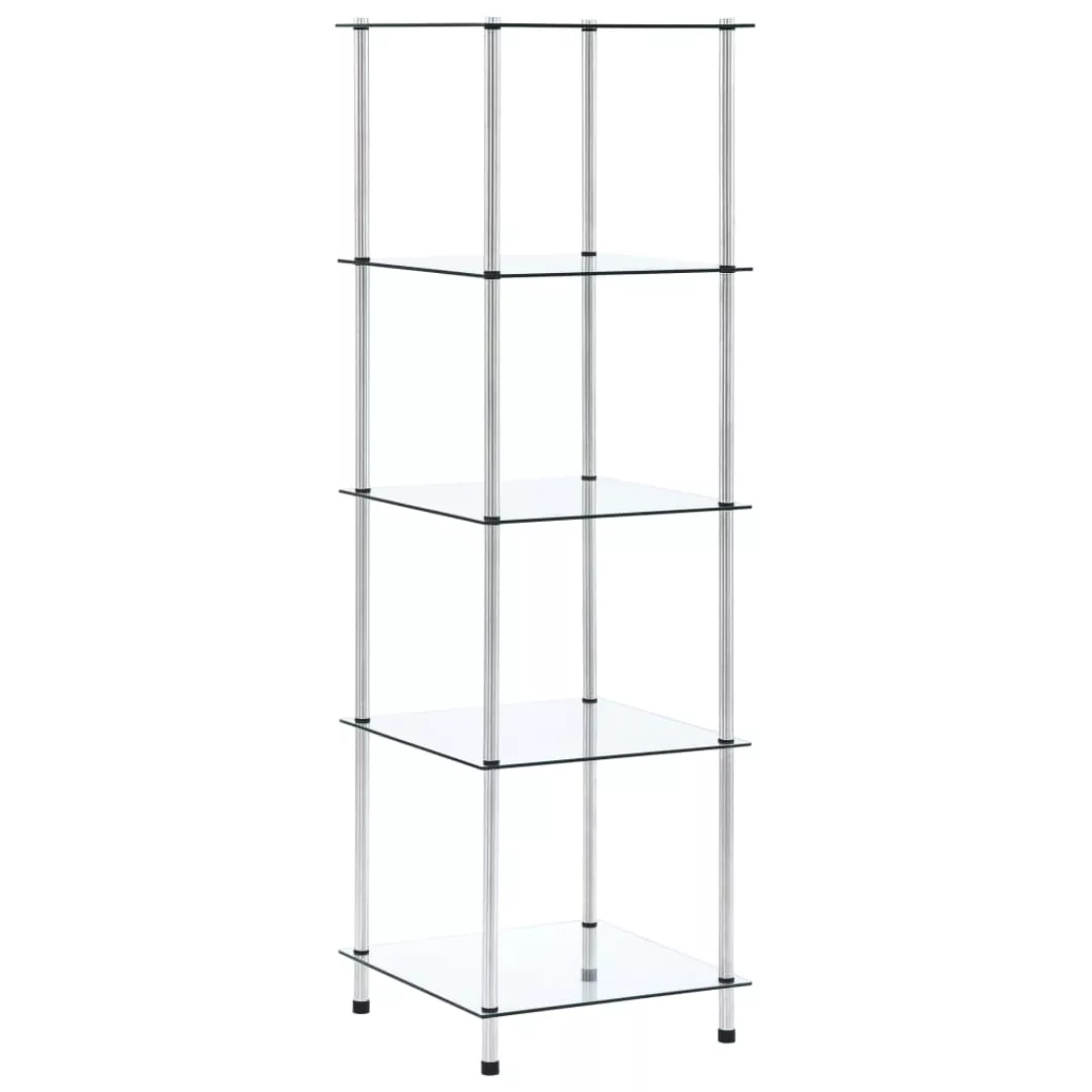 Regal Mit 5 Ablagen Transparent 40x40x130 Cm Hartglas günstig online kaufen