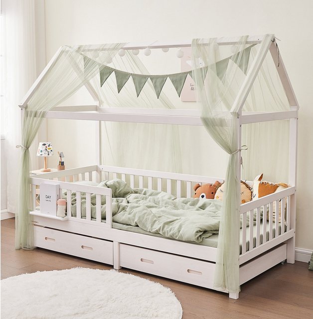 Alavya Home® Hausbett BUCHE CLOUD I KOMPLETT SET mit 2 Schubkästen (Kinderb günstig online kaufen