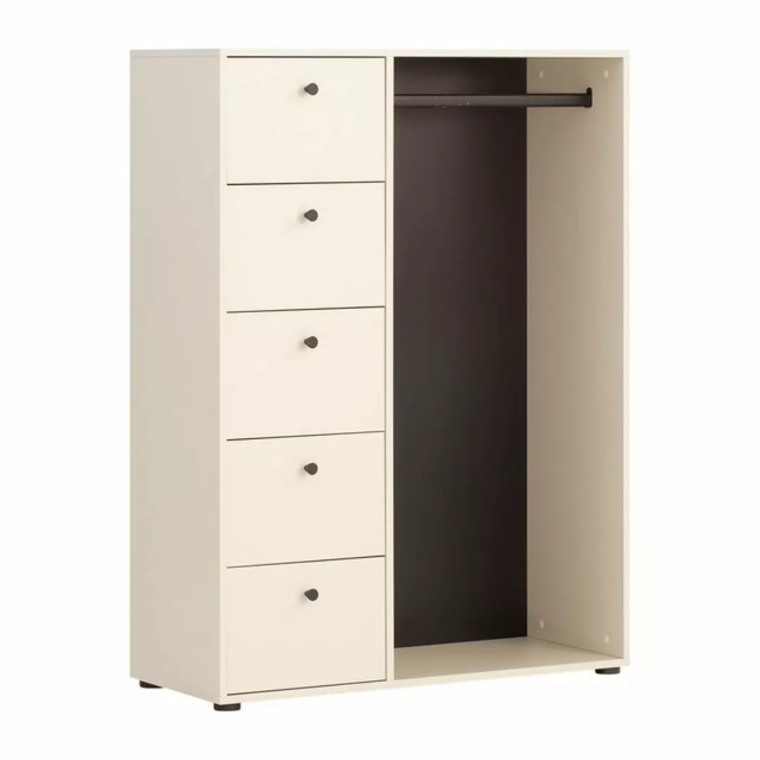 Lomadox Garderobenschrank LORCA-80 creme beige Kleiderstange Garderobe 98x1 günstig online kaufen