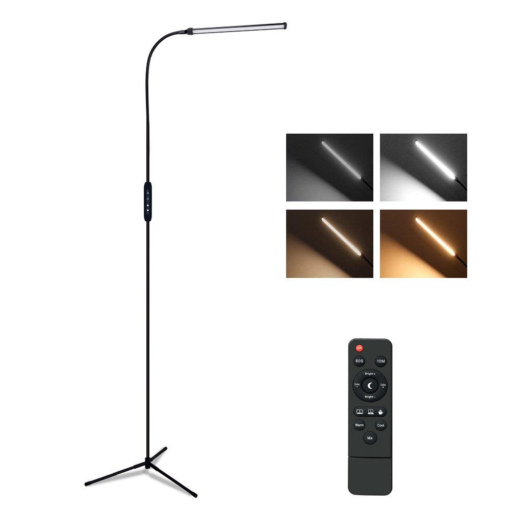 Sunicol LED Stehlampe verstellbarer Schwanenhals, dimmbar,mit günstig online kaufen