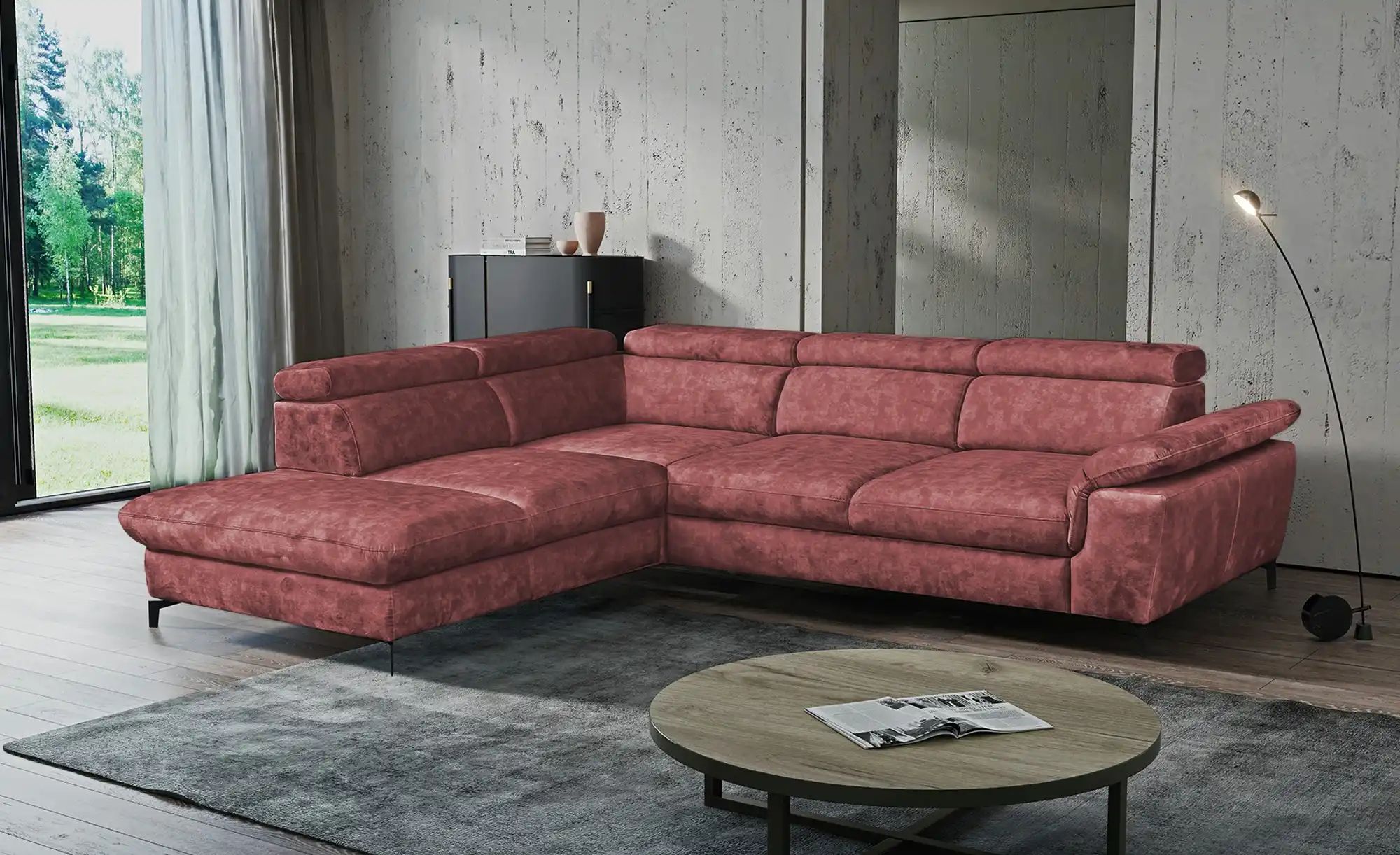 switch Ecksofa  Alegra ¦ rot ¦ Maße (cm): B: 277 H: 93 T: 237 Polstermöbel günstig online kaufen