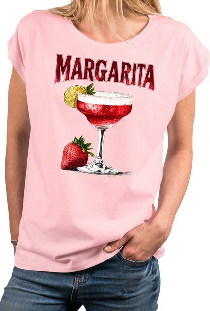 MAKAYA Print-Shirt Damen Margarita Party Top Lime Fruit Cocktail Elegant (W günstig online kaufen