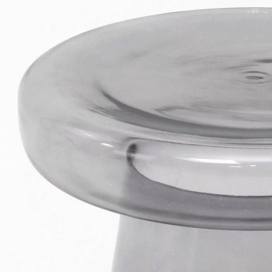 Mundgeblasener Glastisch in Grau transparent 39 cm hoch günstig online kaufen