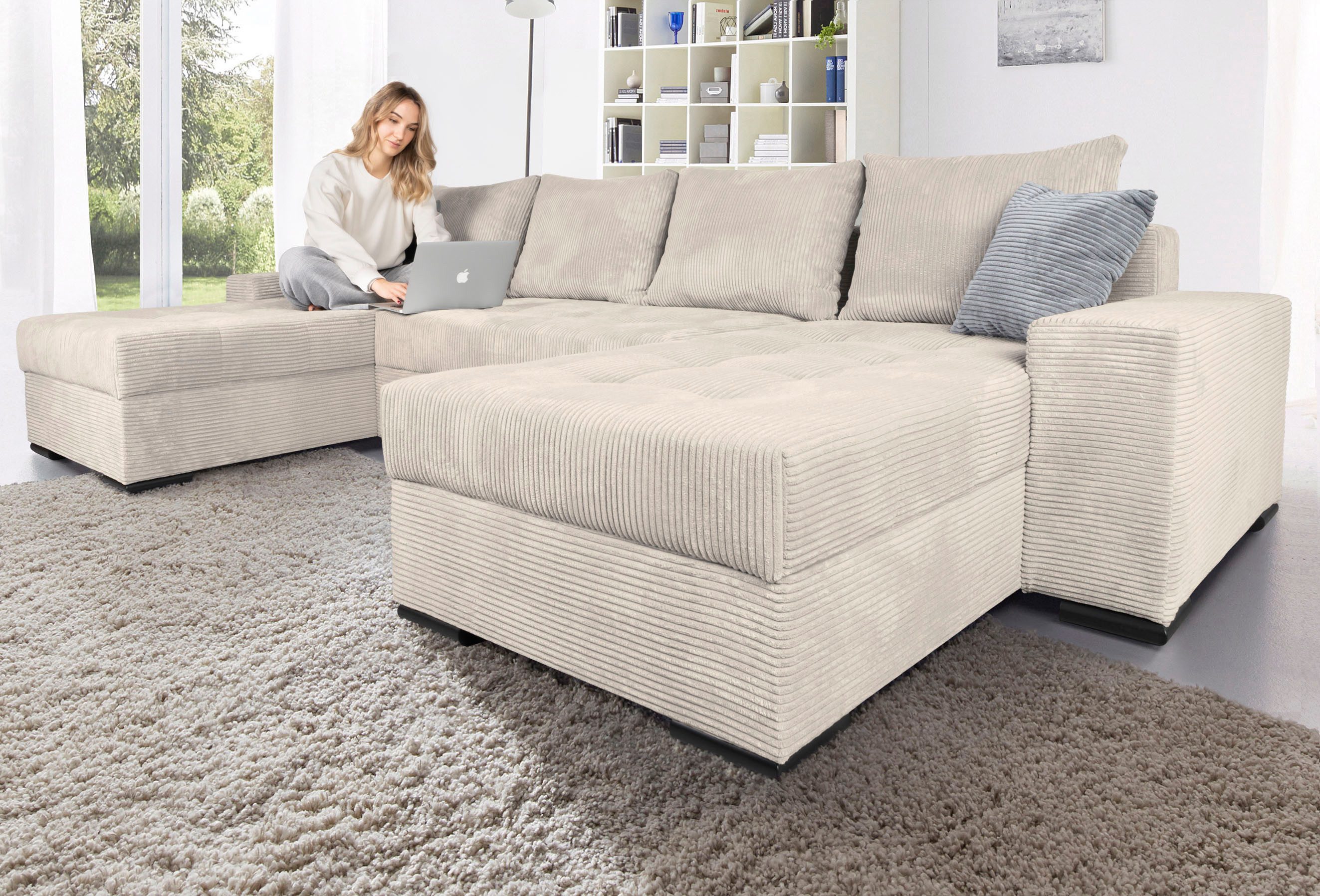 COLLECTION AB Wohnlandschaft "XL-Josy U-Form, Breite 313 cm, Cord-/Mix", in günstig online kaufen