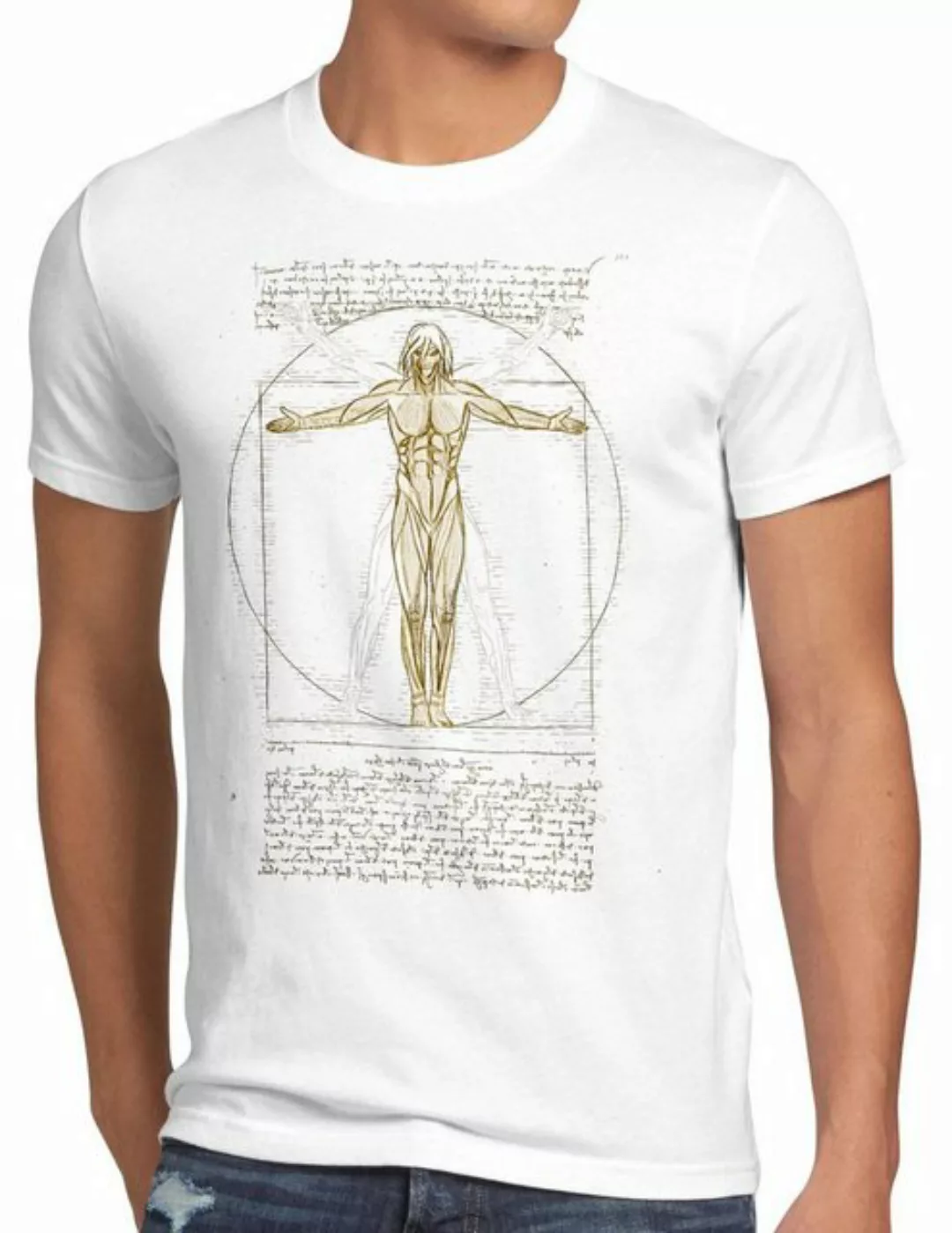 style3 Print-Shirt Herren T-Shirt Vitruvianischer Titan on attack aufklärun günstig online kaufen