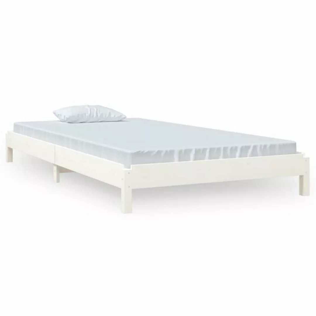 vidaXL Stapelbett Weiß 100x200 cm Massivholz Kiefer1279903 günstig online kaufen